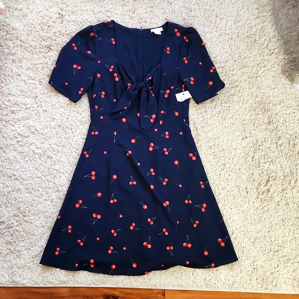 Shoshanna navy cherry lauret dress size 0